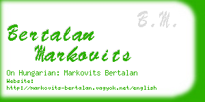 bertalan markovits business card